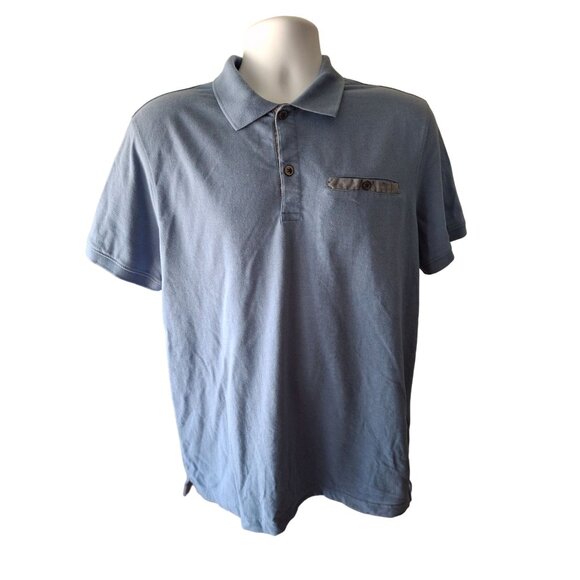 Banana Republic Mens Polo Shirt L Light Blue Preppy Golf - Picture 1 of 6